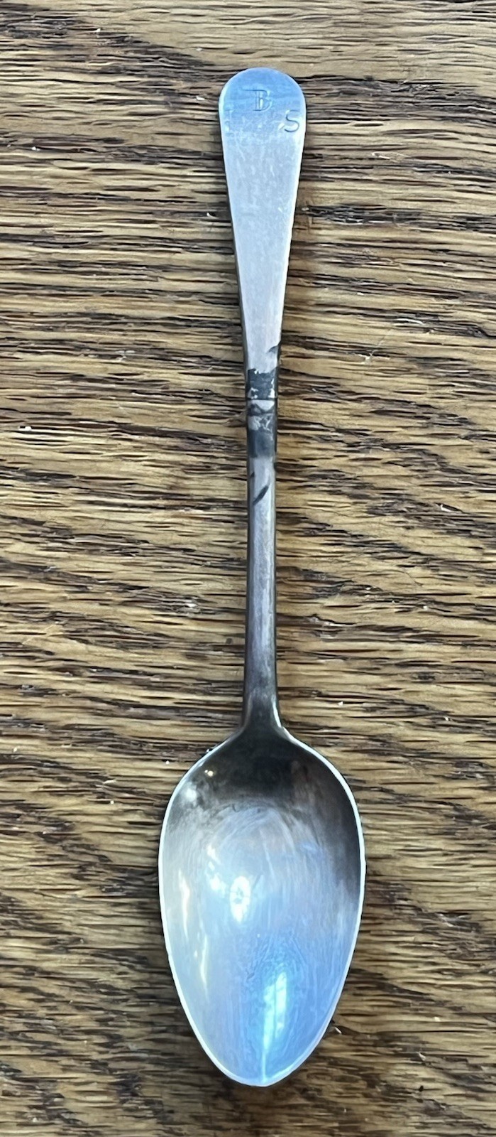 American Coin Silver Coffee Spoon Matthias Lamar Philadelphia 1781-1797 Monogram