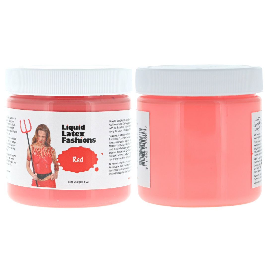 Red 4 Fl Oz - Liquid Latex Face and Body Paint, Halloween SFX, Cosplay, Art