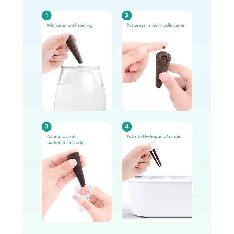 100Pcs Root Grow Sponges Seed Pod For Aerogarden Hydroponic Seedling USA SELLER