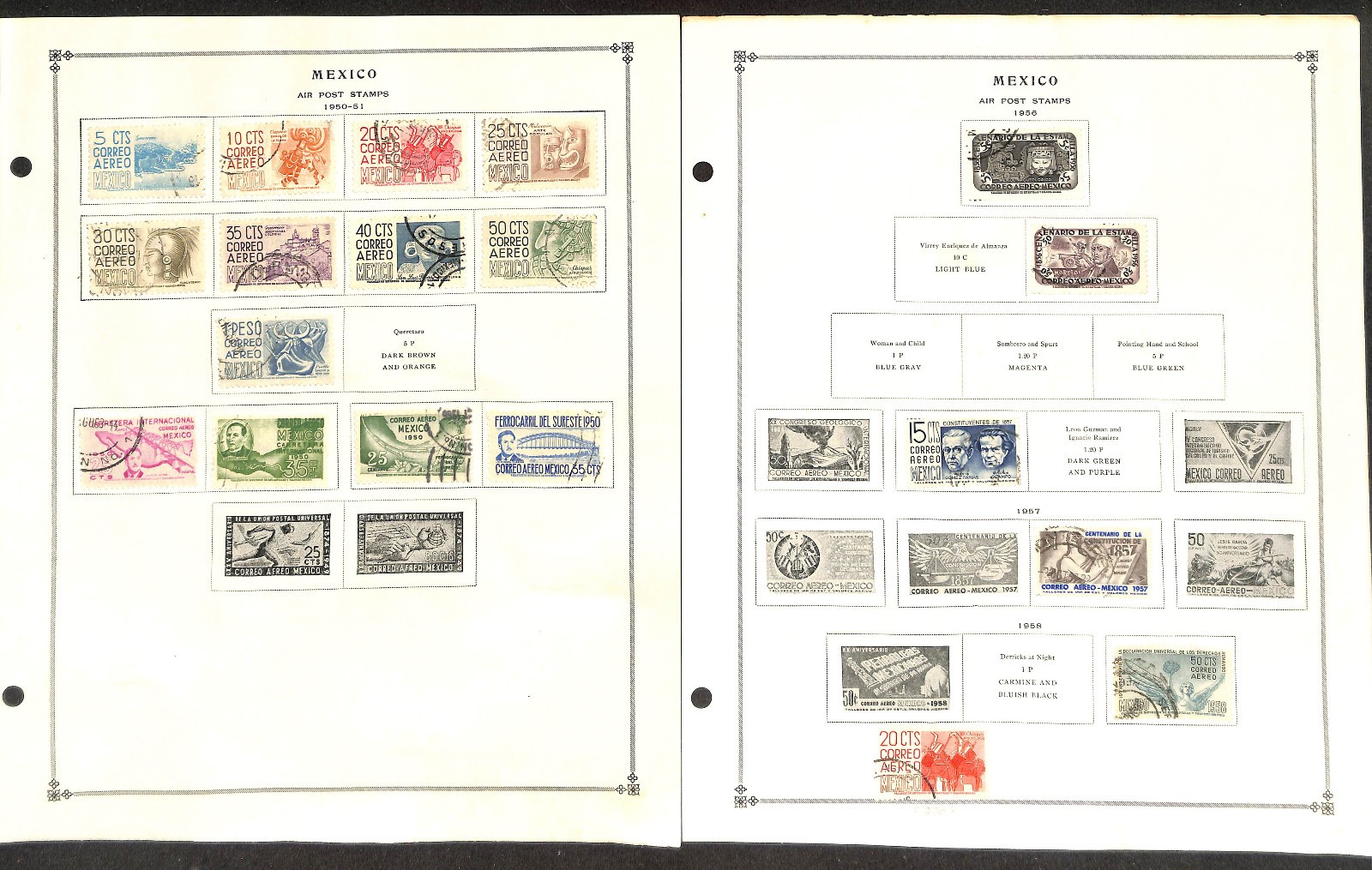 Mexico Stamp Collection on 60 Scott International Pages, 1856-1978 (BE)