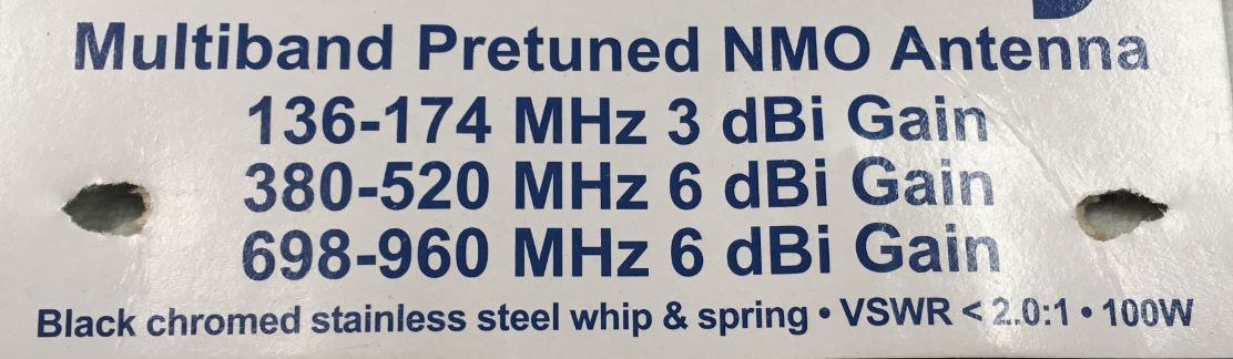 VHF-UHF-700Mhz- 800Mhz P25 ALL BAND RADIO ANTENNA MOTOROLA APX XTL HARRIS EFJ