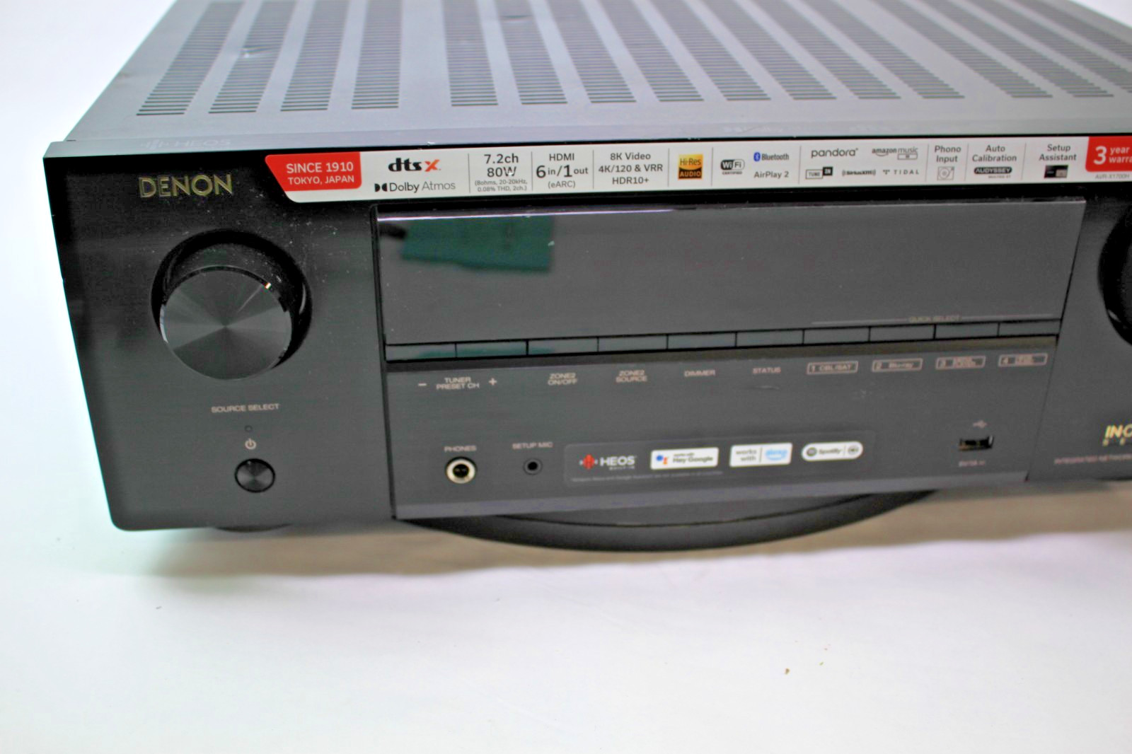 Denon AVR-X1700H 7.2-Channel Network A/V Receiver AS IS Grounded