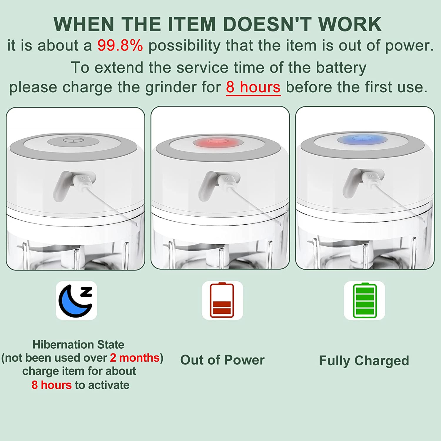 Electric-Herb-Grinder-Large-3.4oz-USB Rechargeable, 3.5'' Powerful Grinder for D