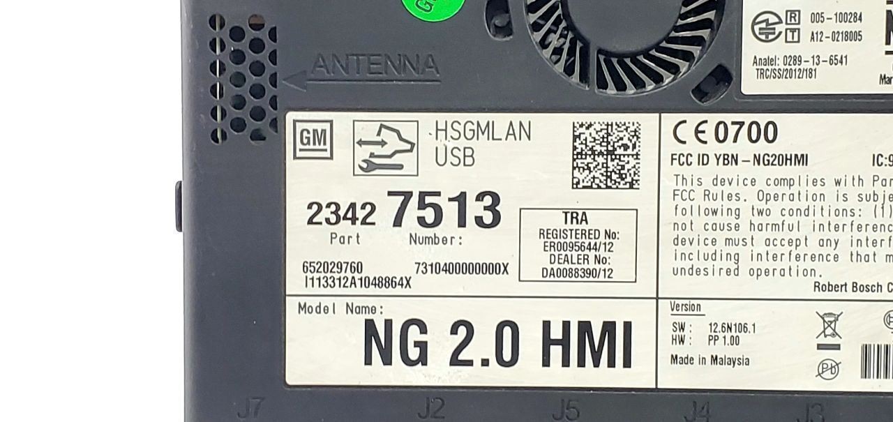 2014 Cadillac ELR OEM HMI MODULE 23427513