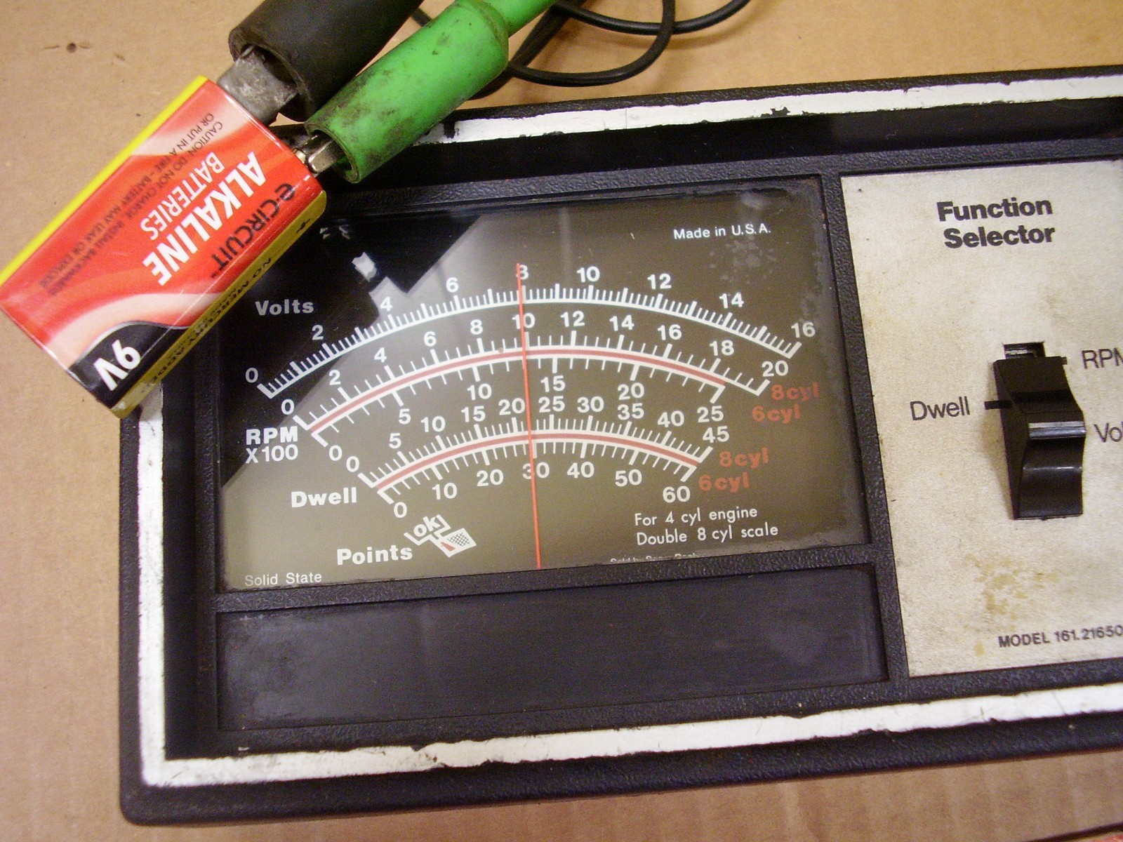 Sears 161.216500 RPM DWELL VOLTS Meter Vintage READ DESC