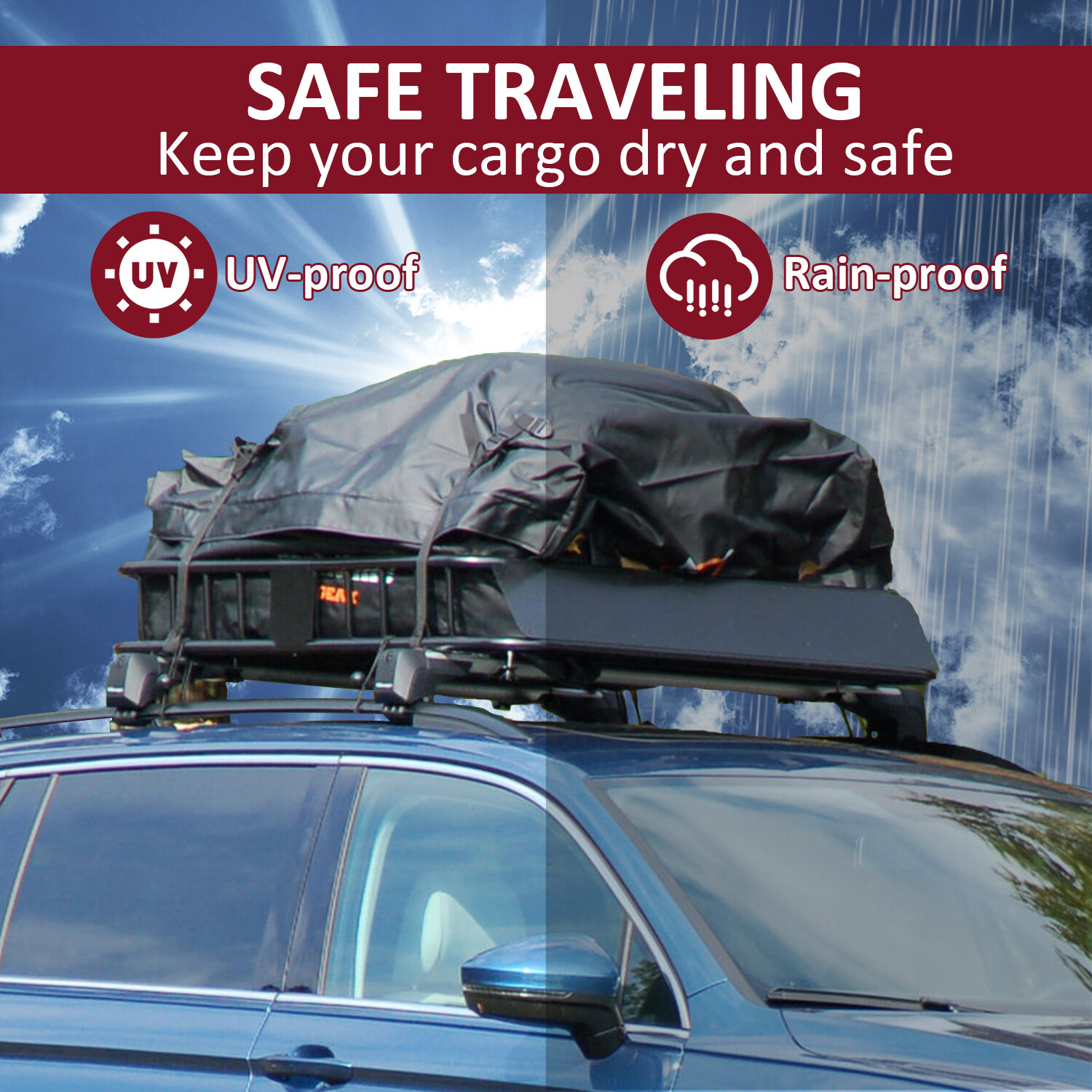 64" Extendable Roof Top Cargo SUV Basket Luggage Carrier Rack Holder Universal