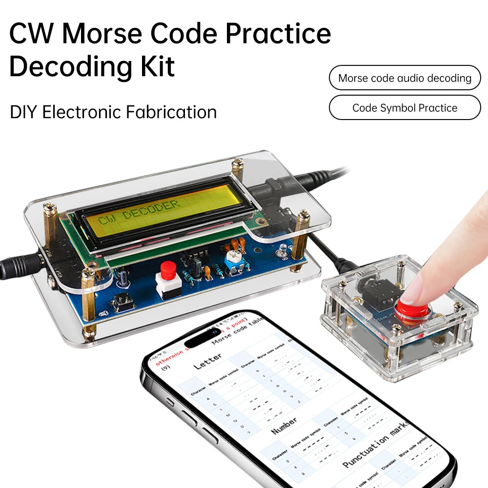 Trainer Morse Code Decoder Keyer Interpreter DIY Electronic Component Kit SET