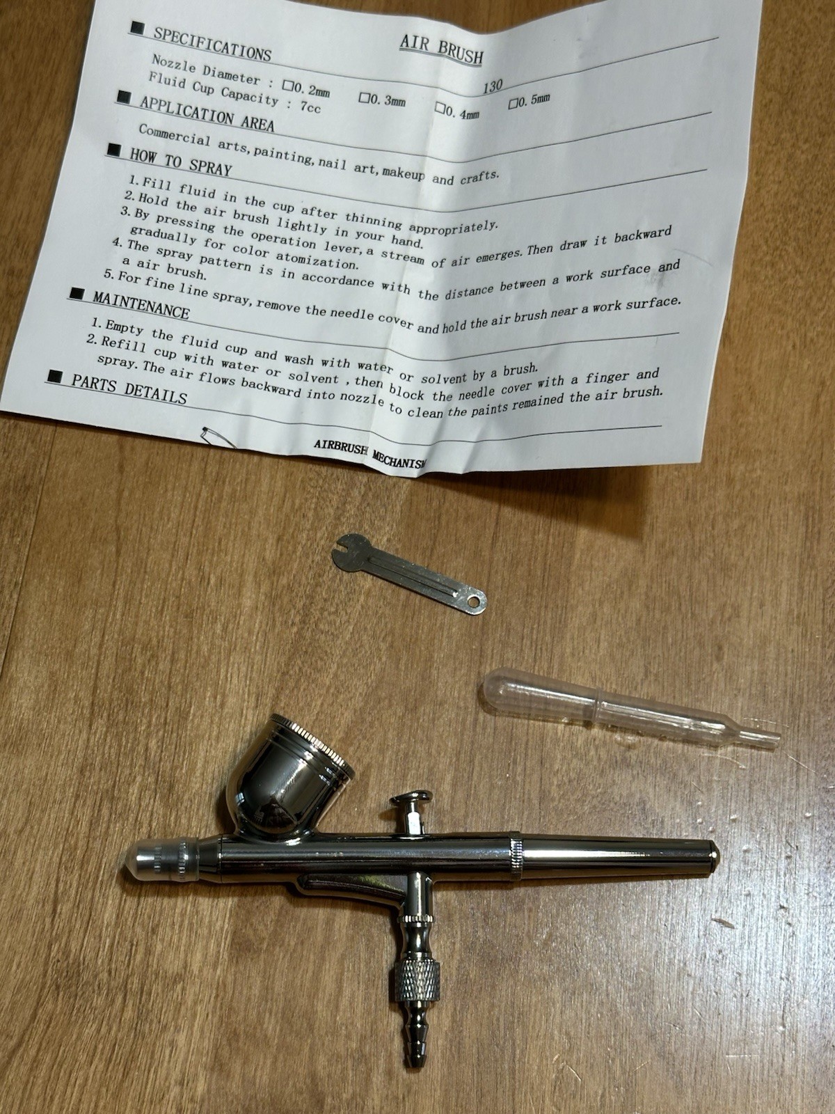 Gothobby 0.3mm Gravity Feed Dual-action Airbrush Paint Spray Gun Kit Set