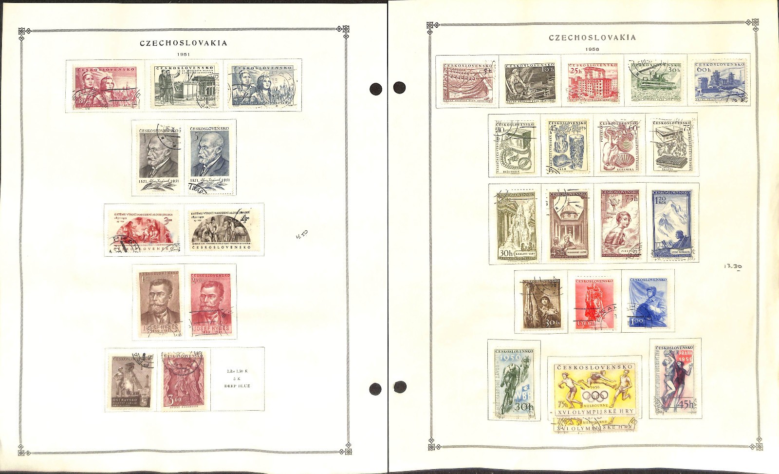 Czechoslovakia Stamp Collection on 50 Scott International Pages, 1918-1967 (BB)