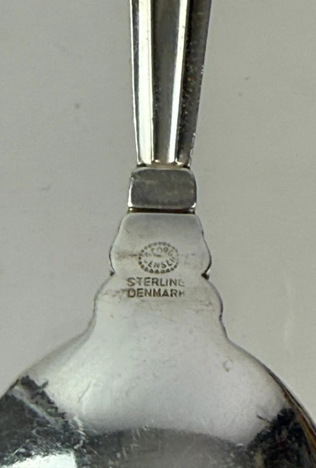 Georg Jensen Acorn Sterling Silver Oval Tea Spoon - 6 1/8"