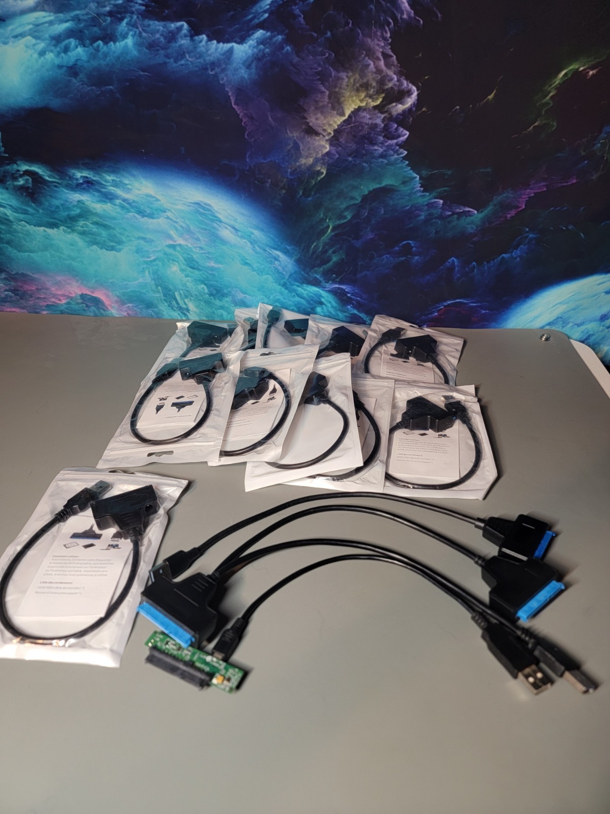 *15x USB to SATA adapter cables*