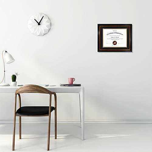 11x14 Diploma/Certificate Frame with Double Mat for 8.5x11 Document Real Glass