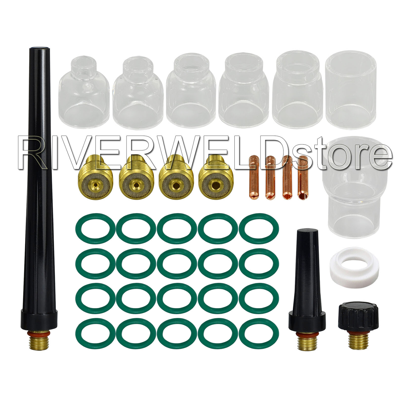 TIG Gas Lens Collet Body Pyrex Cup Kit DB SR WP 9 20 25 TIG Welding Torch 39pcs