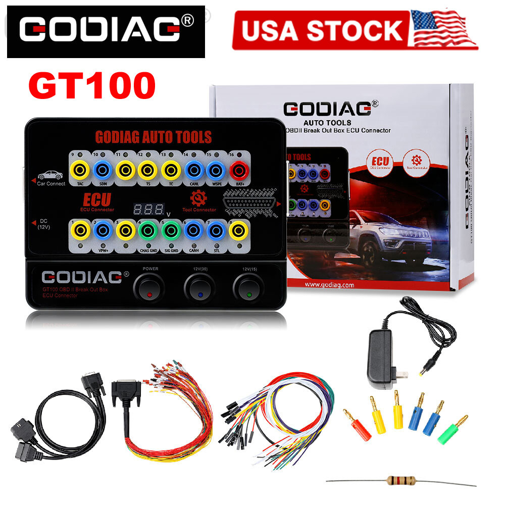 GODIAG Auto Tool GT100 ECU Connector OBDII Break Out Box OBDII Protocol Detector