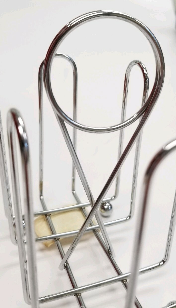 Chrome Wire Metal Sugar Sweetener Packet Holder Dispenser, New