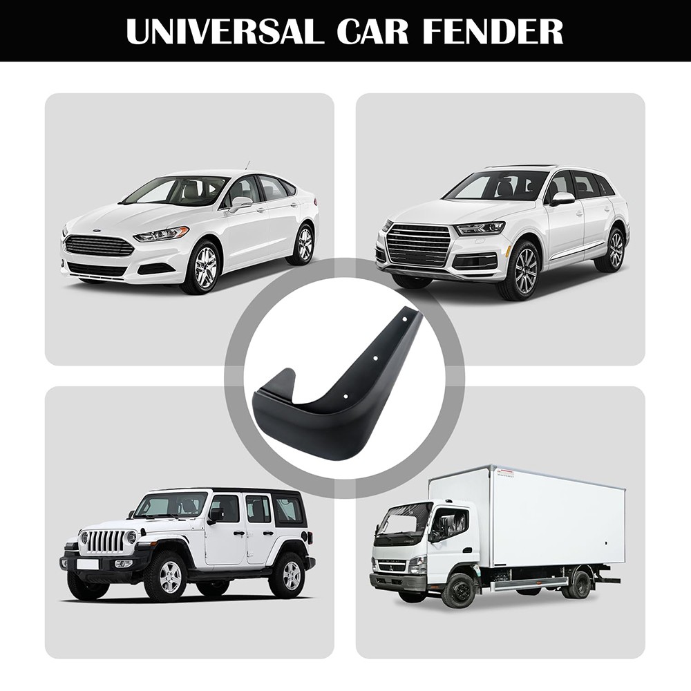4PCS Mud Flaps for Car Universal Splash Guard PP Mudguards Fits Most Vehicles ZU