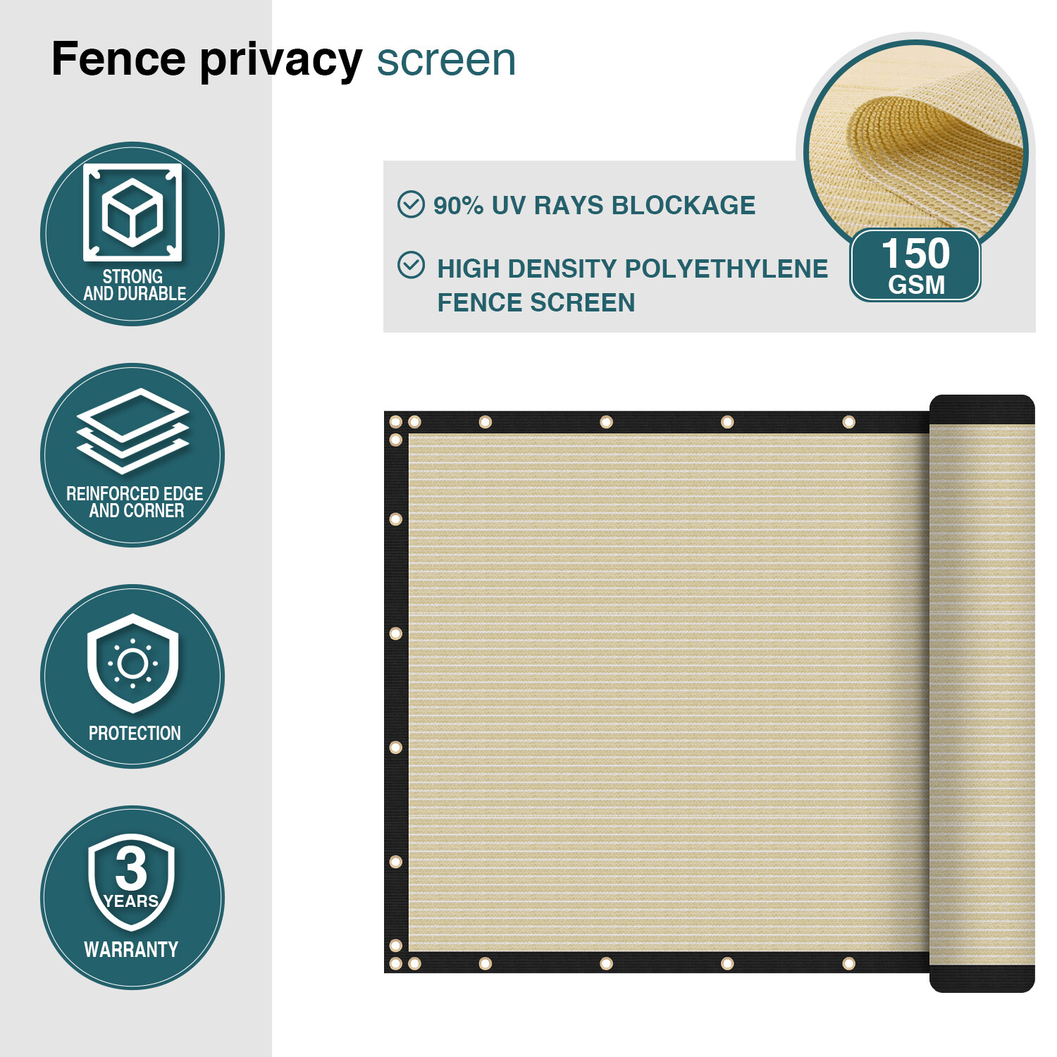 4/5/6/8 ft Privacy Fence Screen Garden Yard UV Windscreen Mesh Shade Net Cover
