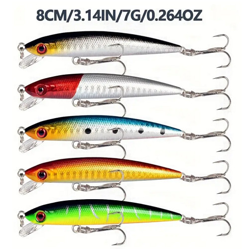 56pcs/set Lot Mixed Bionic Fishing Lures Minnow Hard Artificial Bait Crankbait