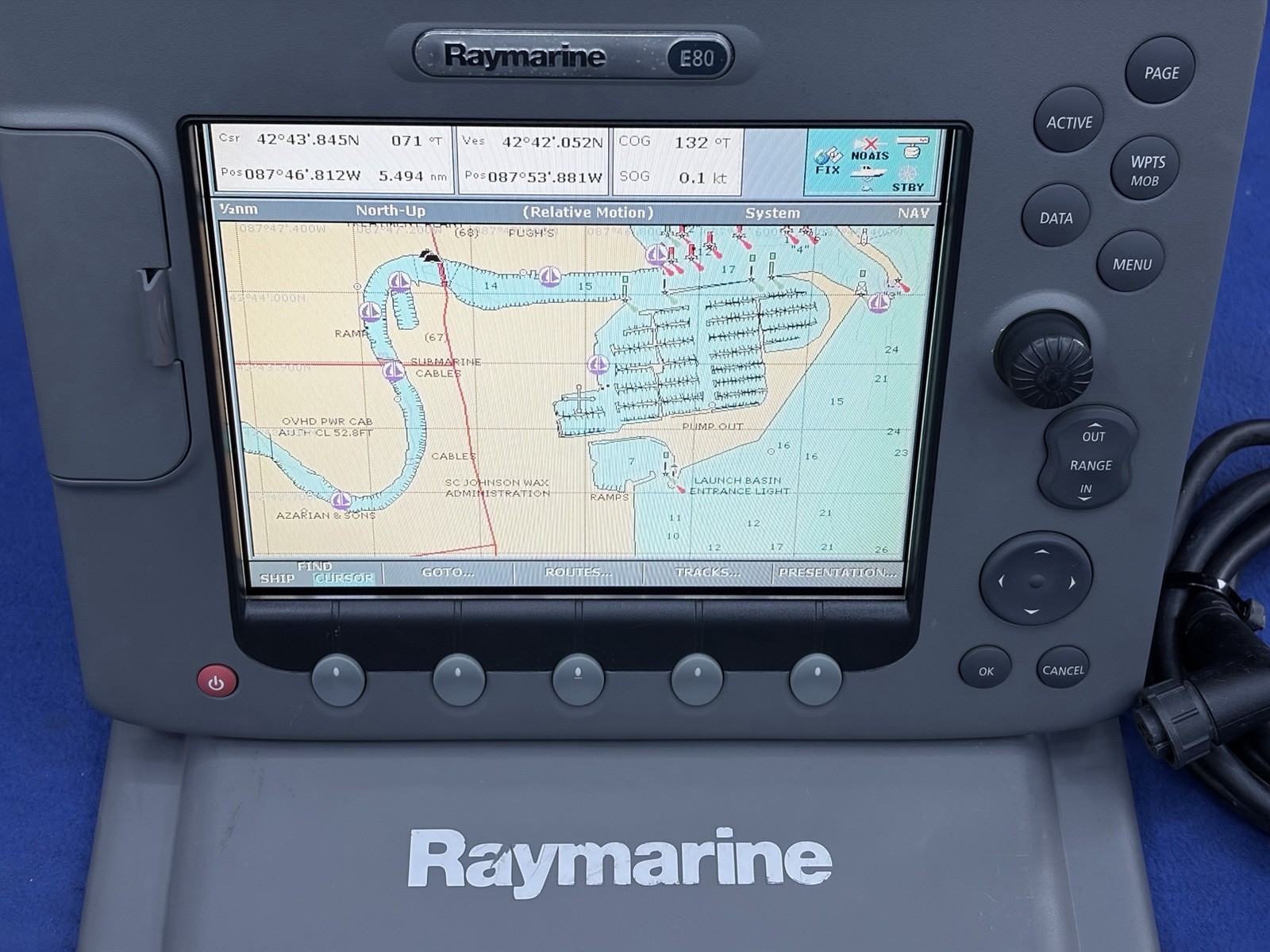 Raymarine E80 Classic GPS Chartplotter Multifunction Display W/ Cover; Tested