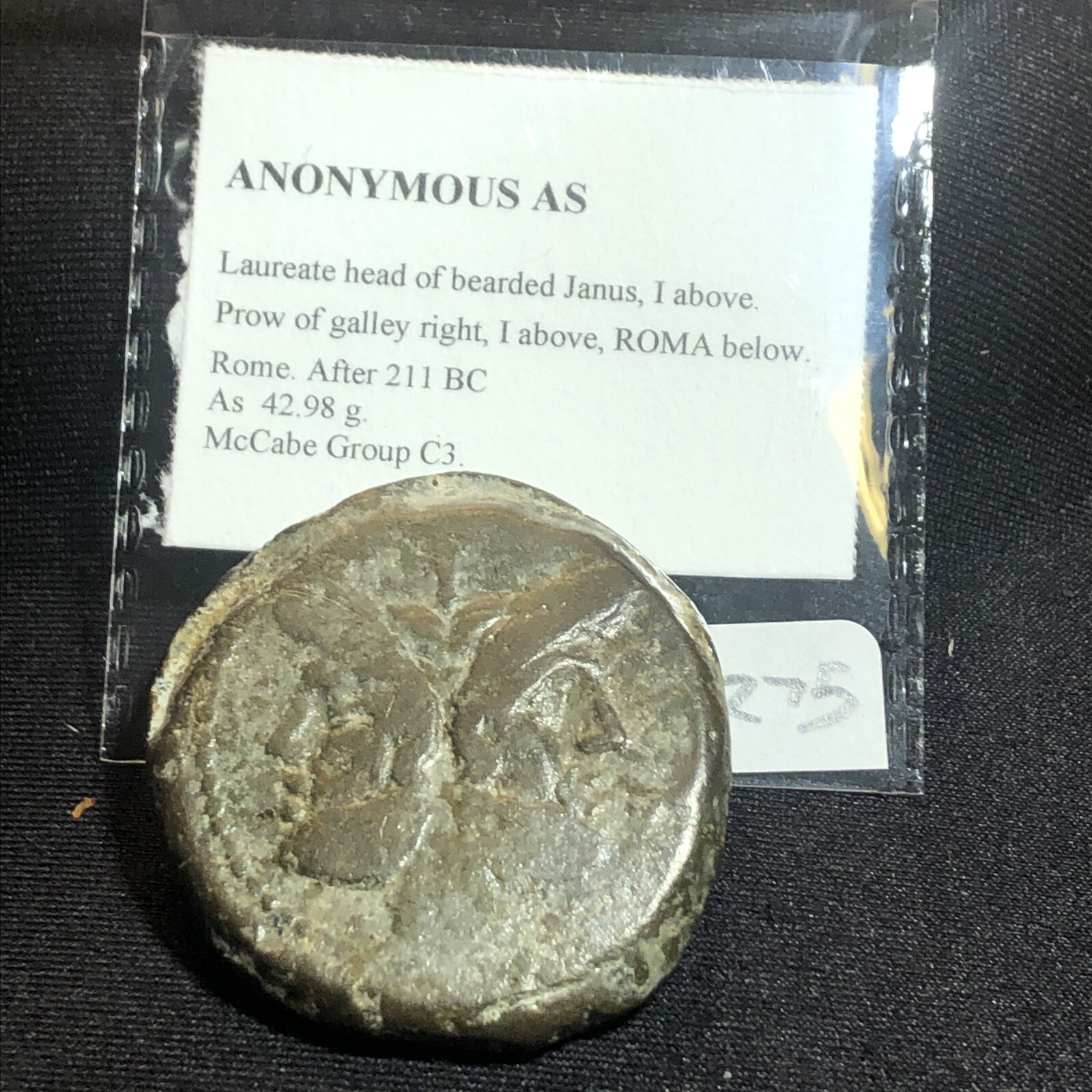 Roman Republic Bronze Rome After 211 BC - Anonymous Janus Rev Galley 42.98 Gram