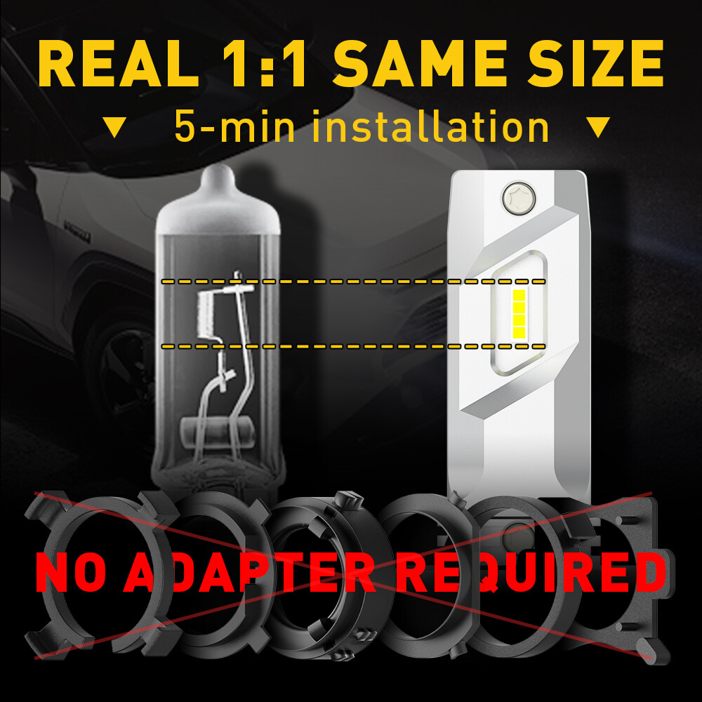 4x H7 LED Headlight Bulb Kit High Low Beam 80000LM Super Bright 6500K White E4EA