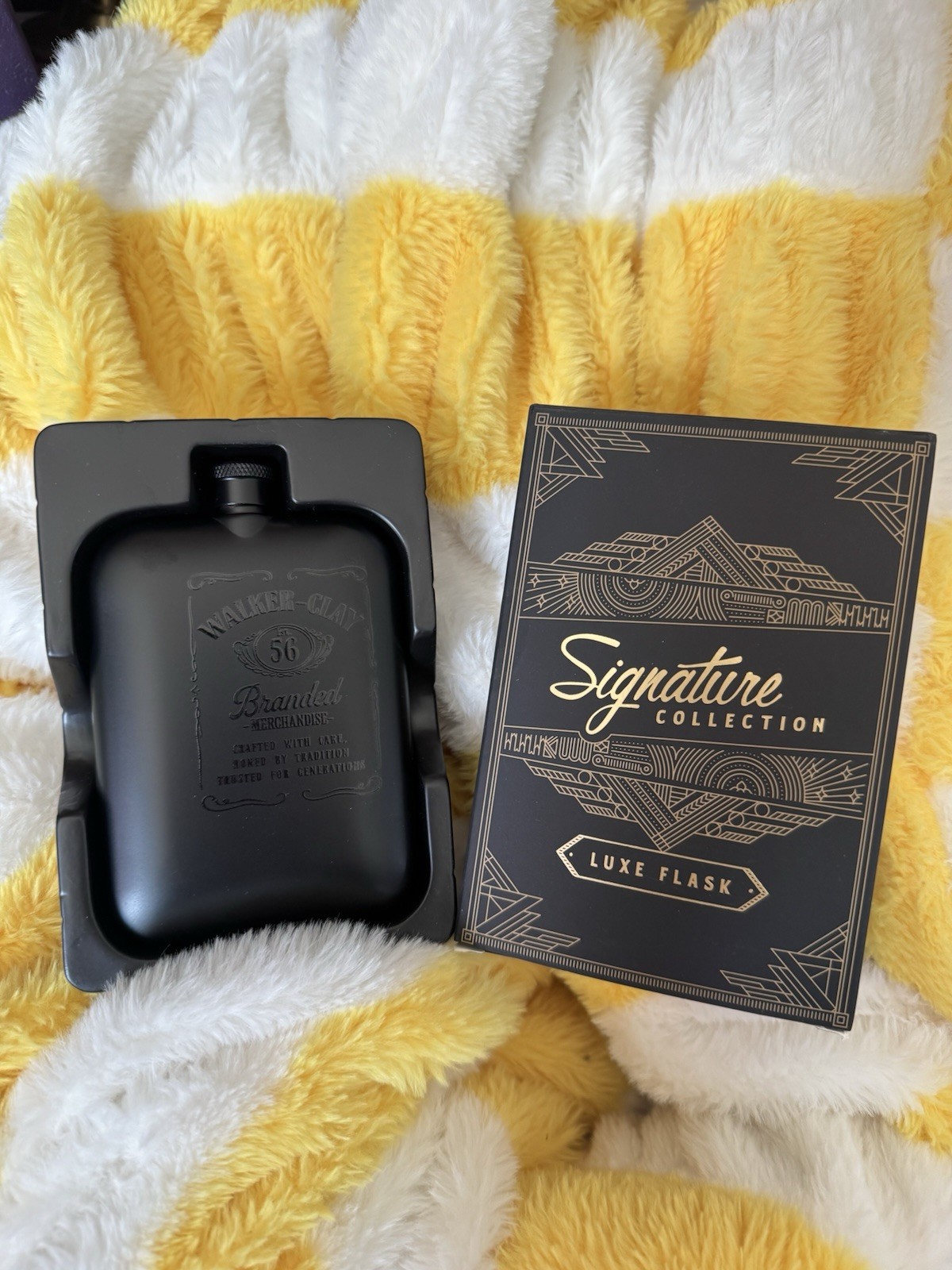 Walker-Clay 6 oz Luxe Black FLASK Signature Collection 170 ML Origaudio New-Box