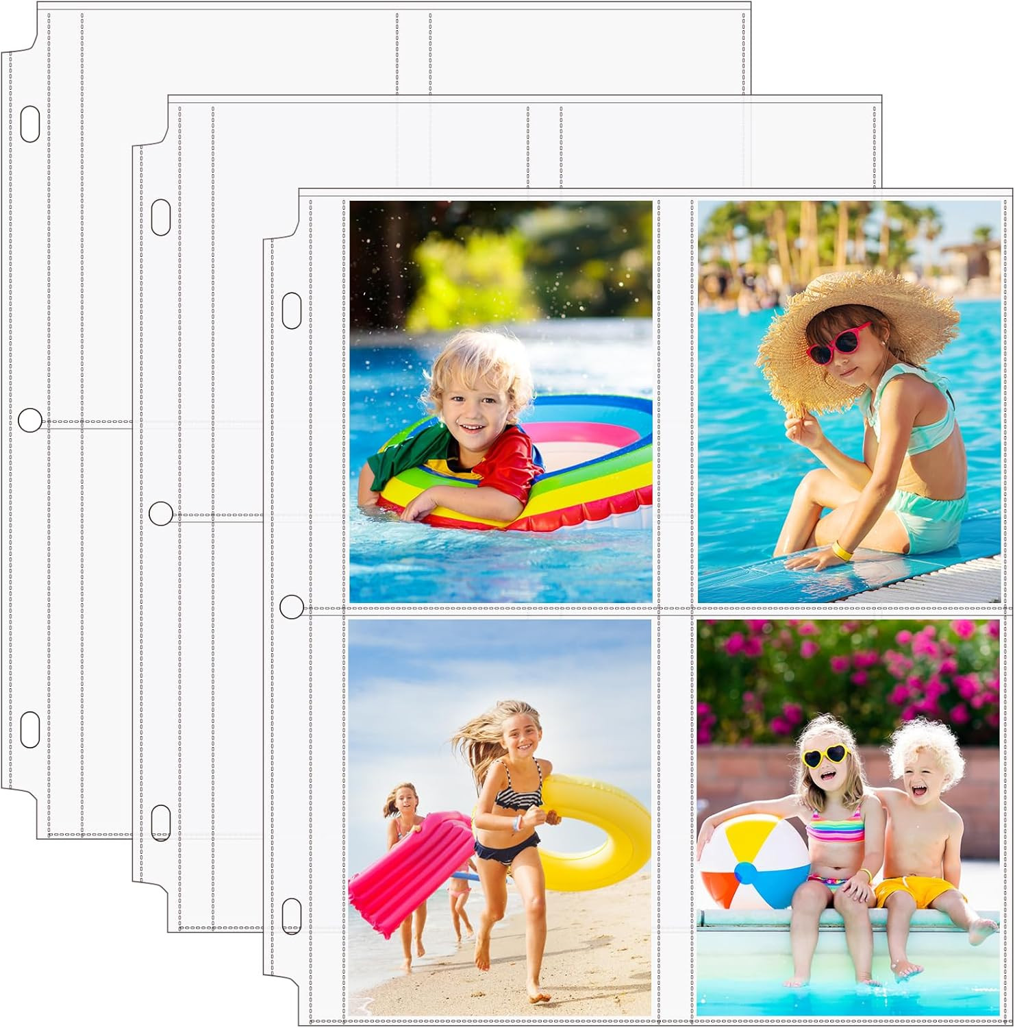 30-Pk 3.5x5 Photo Sleeves for 3-Ring Binder - Holds 240 Photos, Acid-Free