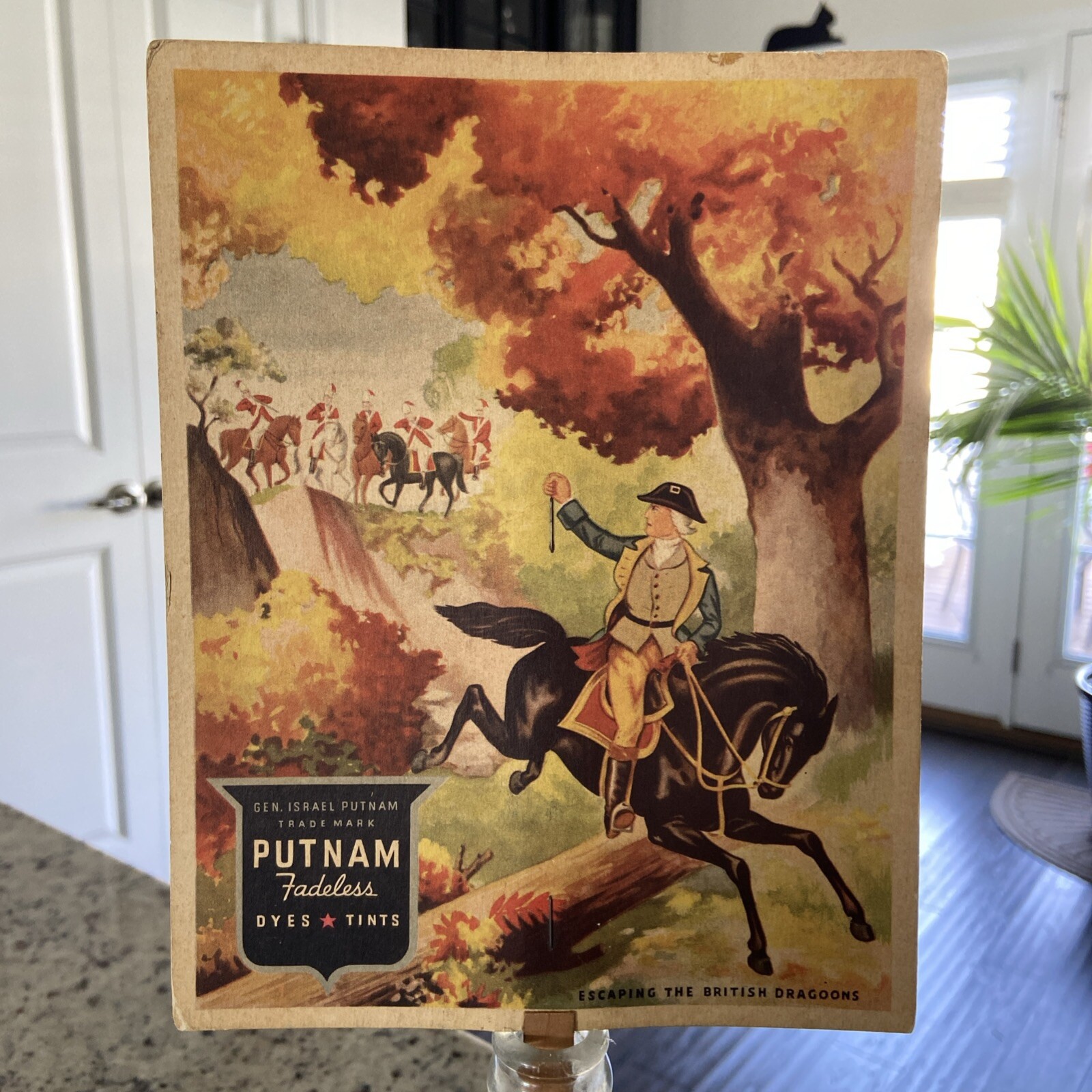 Putnam Dyes antique store fan sign, 1920s Peoples Drug Frederick