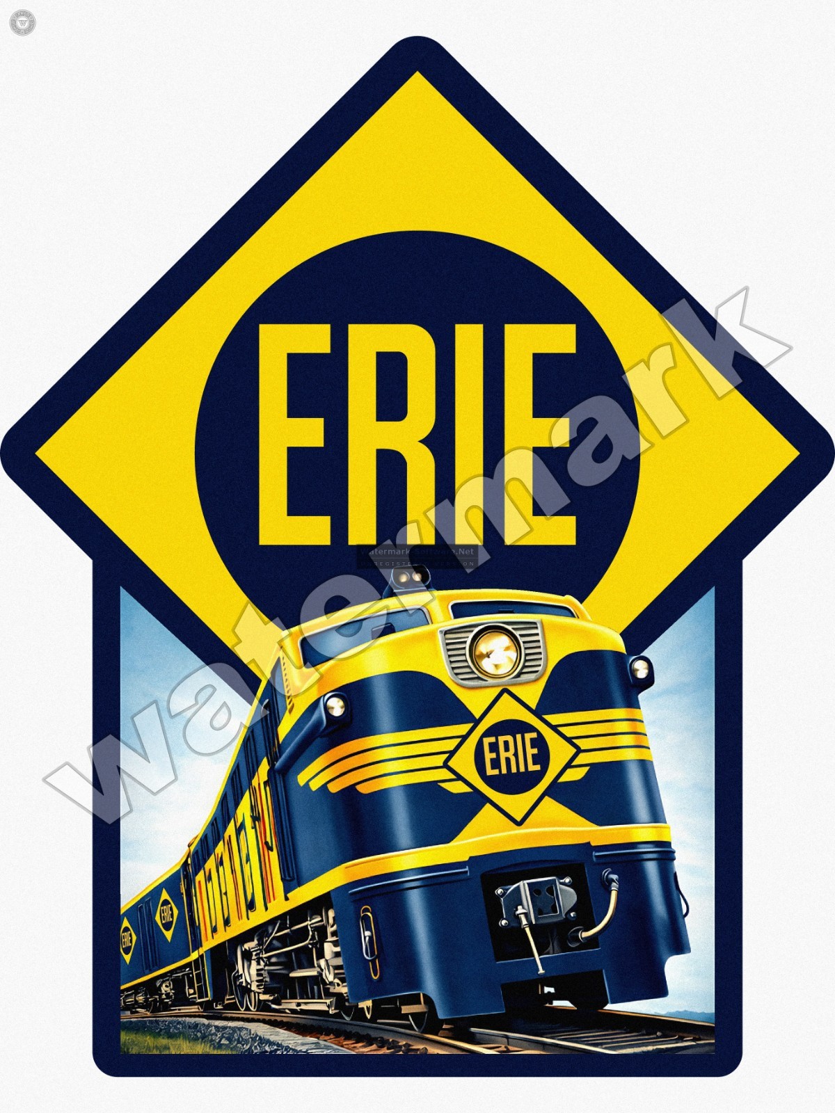 Erie Railroad Metal Sign 3 Sizes to Choose From