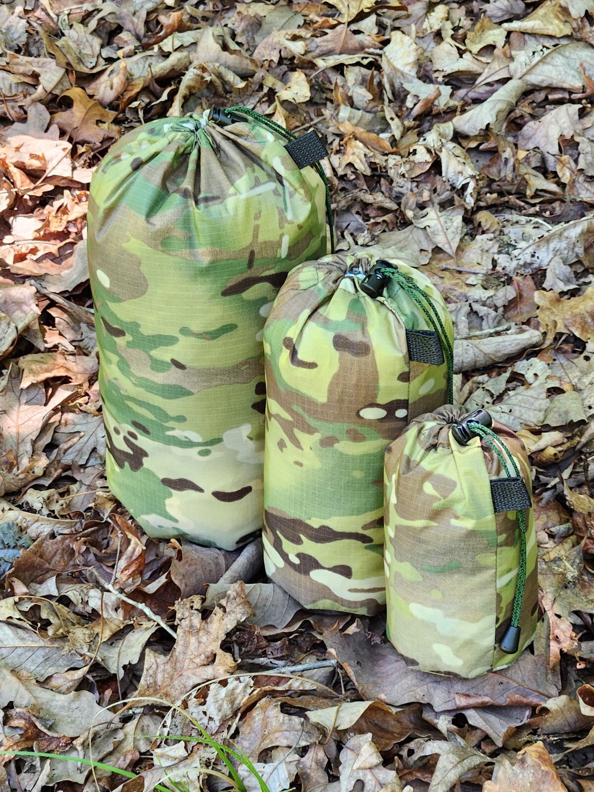 3-pk MULTICAM 70D Mil-spec Ripstop Waterproof Nylon Camping Hiking Stuffsack Set