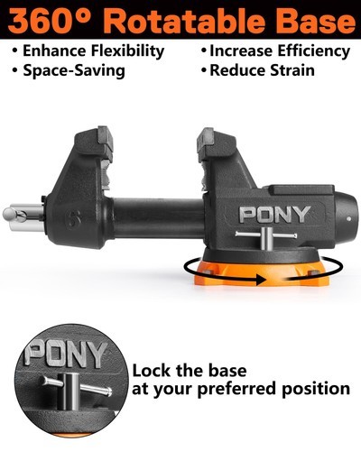 PONY 6 Inch Heavy Duty Bench Vise 8800LBS Clamping Force Pro Workshop Workbench