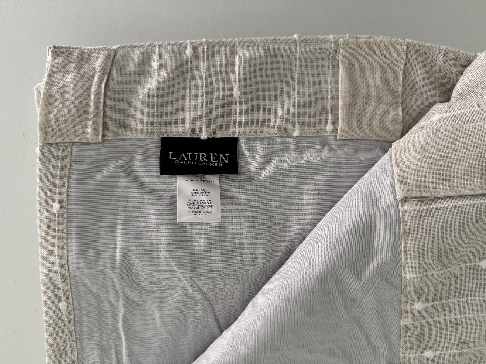 Ralph Lauren Window Curtains 2 Panels Blackout 54 x 96 Linen Blend Fully Lined