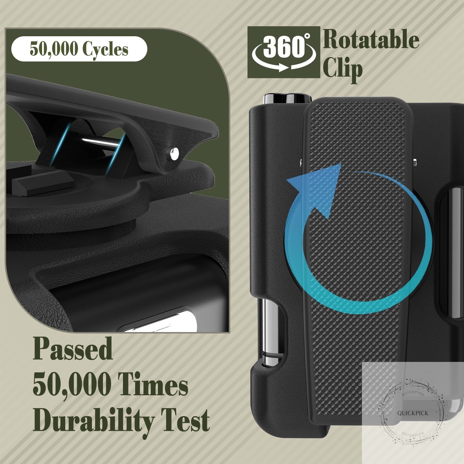 Tandem Tslim X2 Pump Case, t Slim X2 Pump Case with 360° Rotatable Clip Black