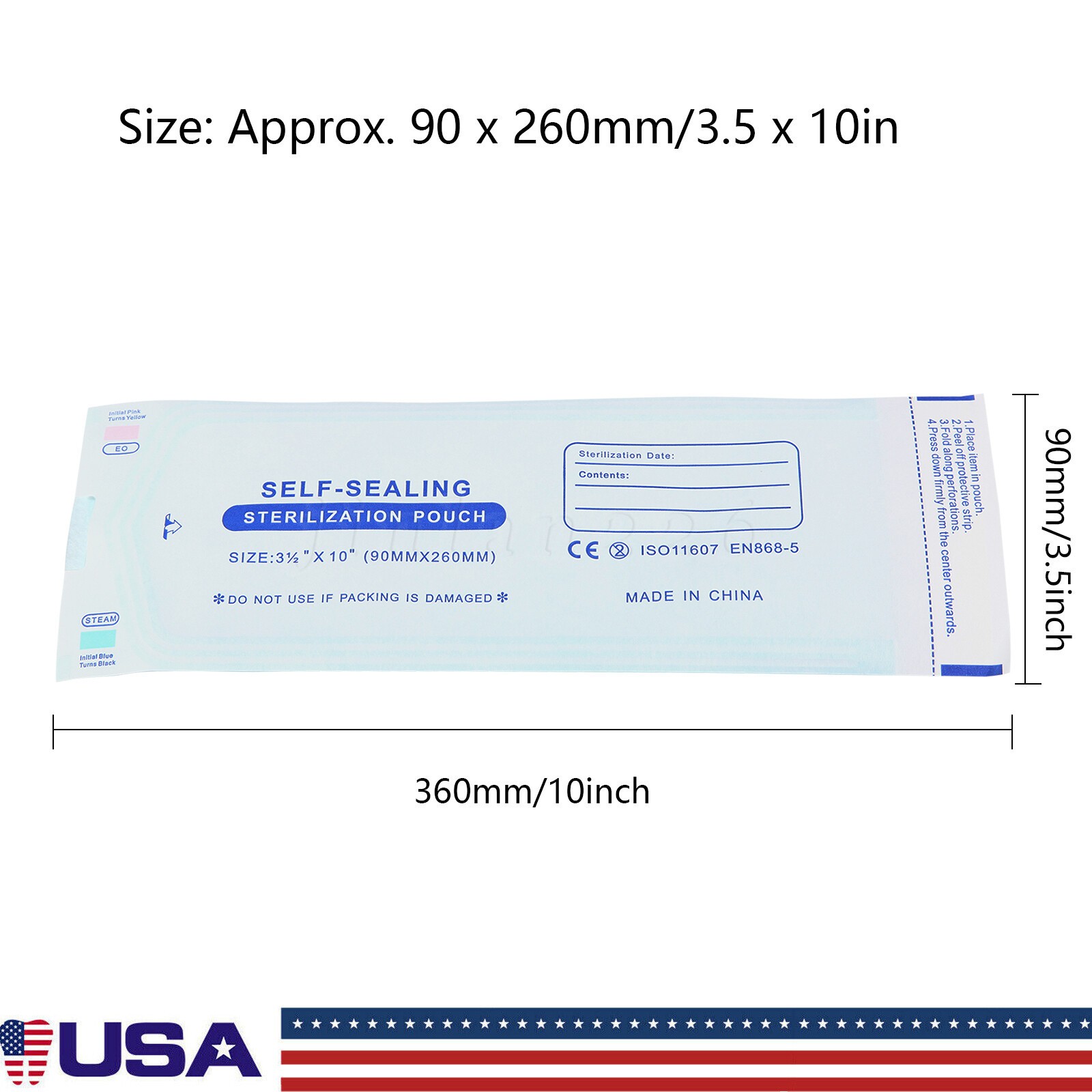 200 Self Sealing Sterilization Pouches Autoclave Pouch,Disposable Sterilizer Bag