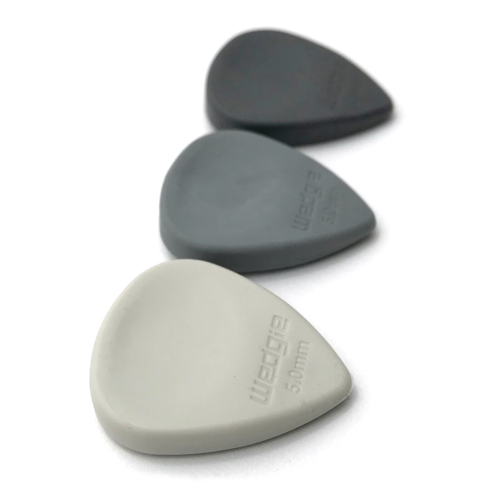Wedgie Rubber Guitar Pick Mini Sampler | 5.0mm Soft, Medium, Hard | 3 pcs