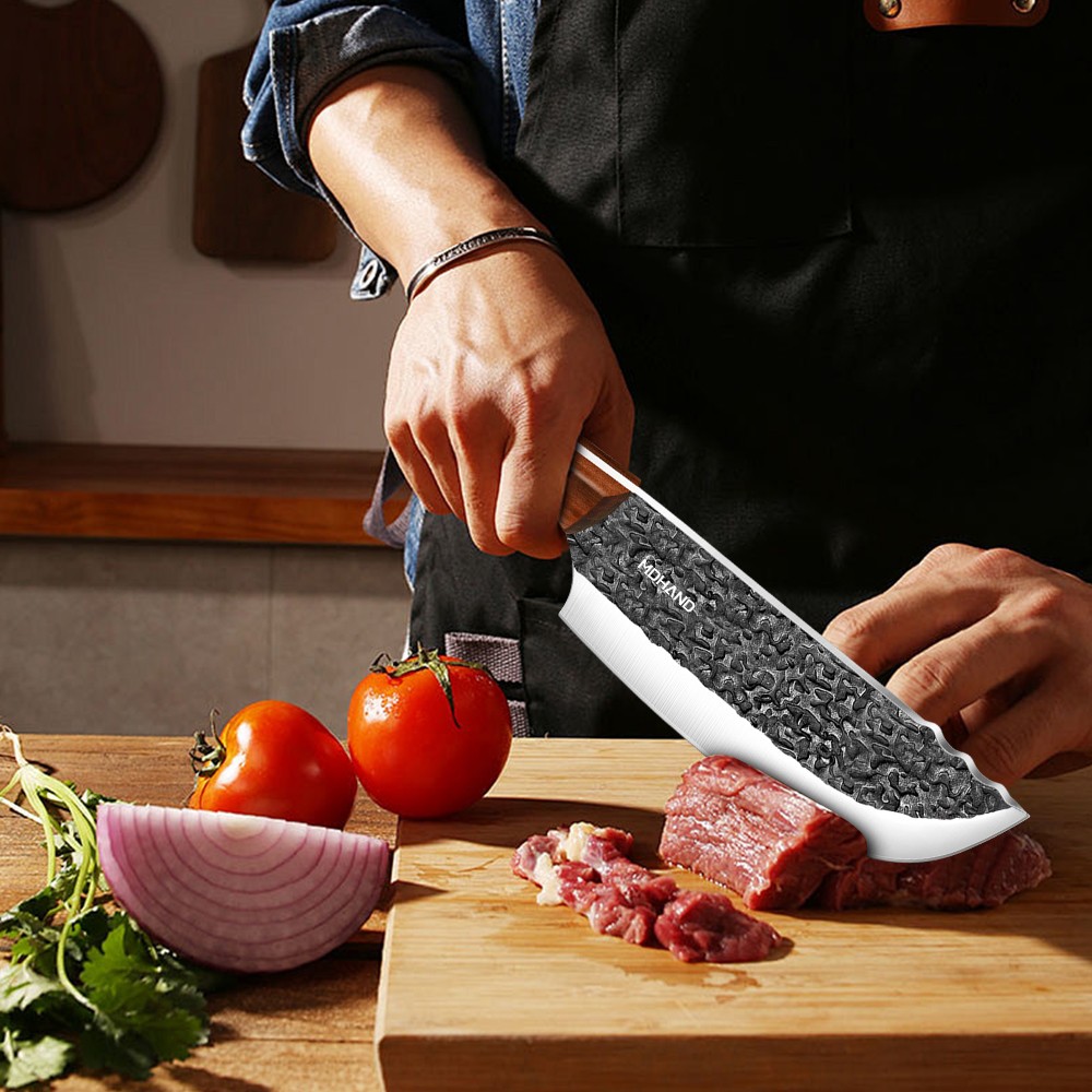 14PCS Butcher Knife Set, Chef Knife Set with Bag Hand Forged Kitchen Knife Set