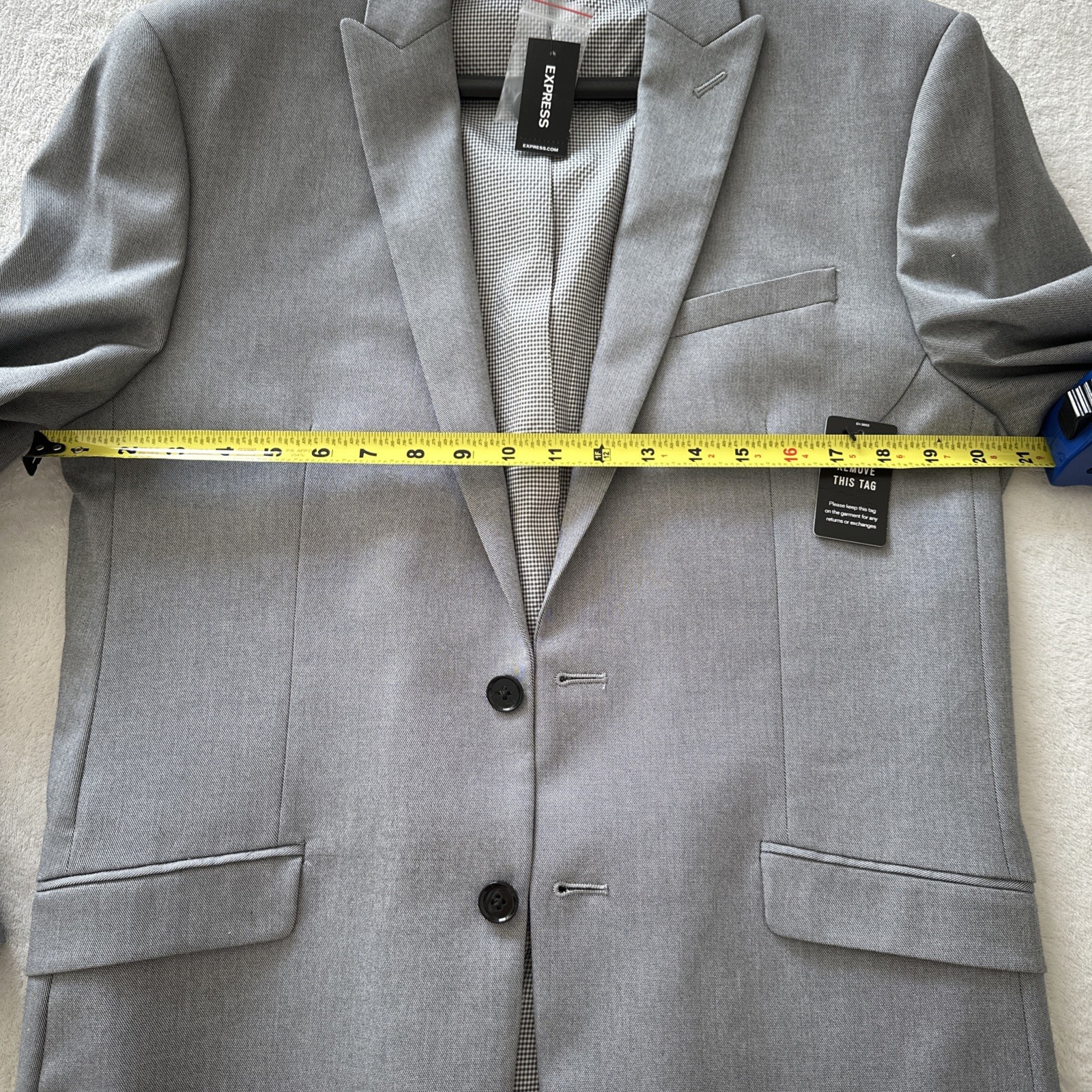Express Men’s Suit Jacket 40R Slim Gray Brand New With Tags And Labels Business