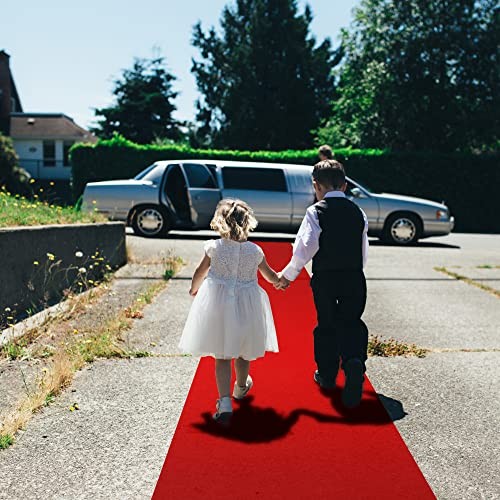 Red Carpet Runner for Party, 2.6X15 ft, 130 GSM Felt Non-Woven Fabric,