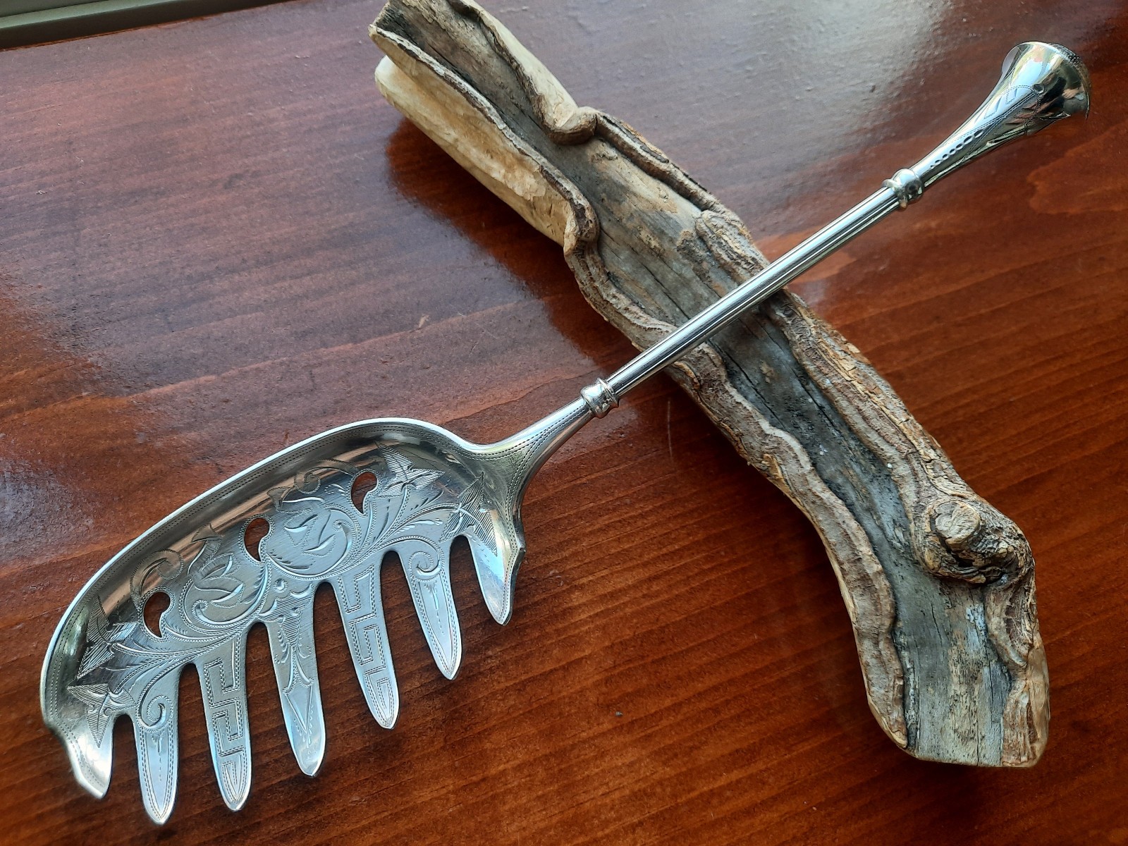 Coin Silver James Bingham Seal Top Macaroni Server, No Mono