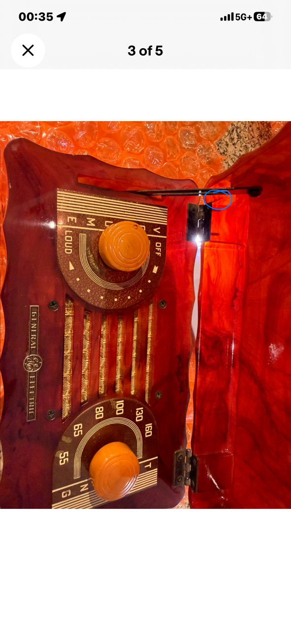 Antique Catalin General Electric L-622, Tube Radio, “ Jewel Box” Style