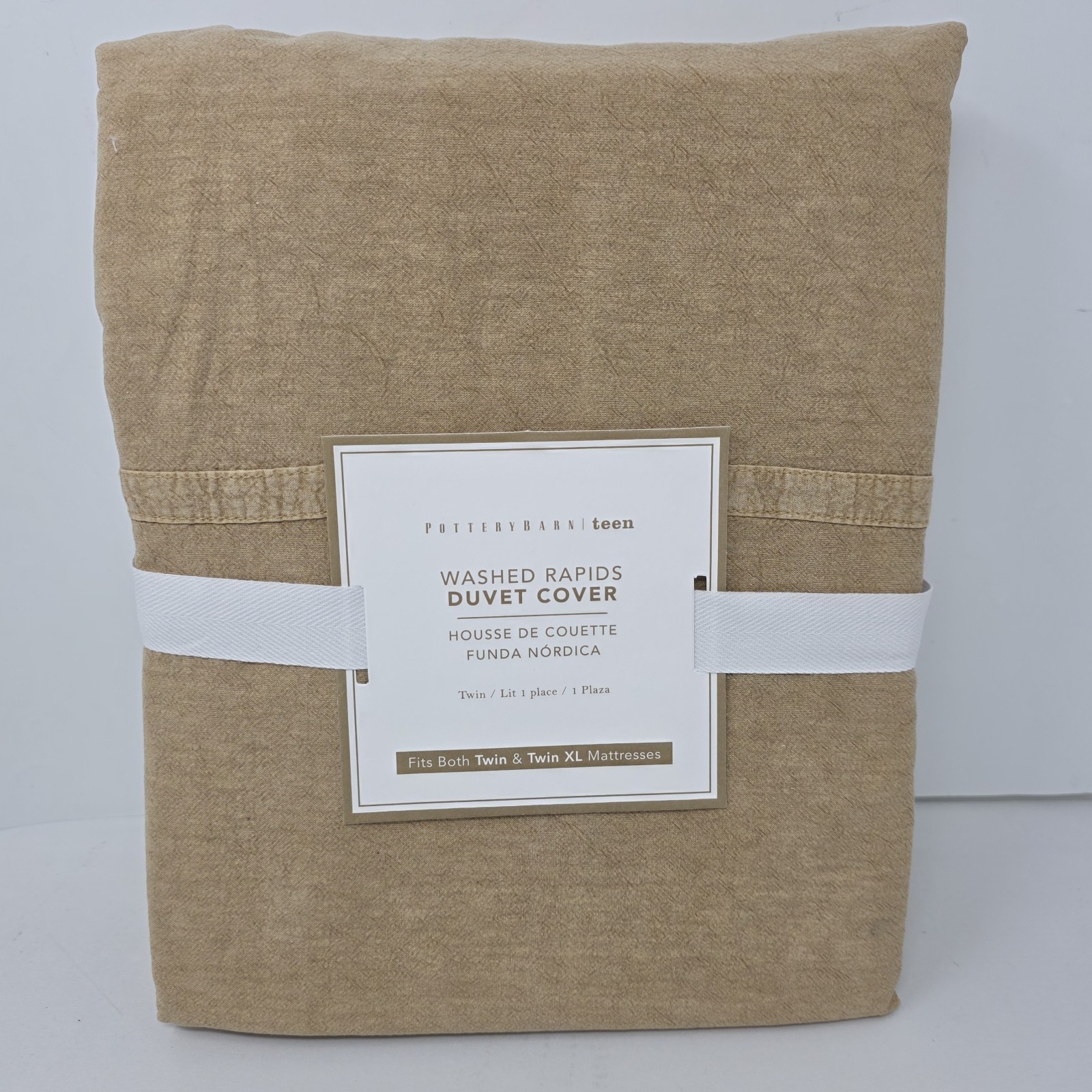 Pottery Barn Teen Washed Rapids Duvet Cover Twin Xl Tan New