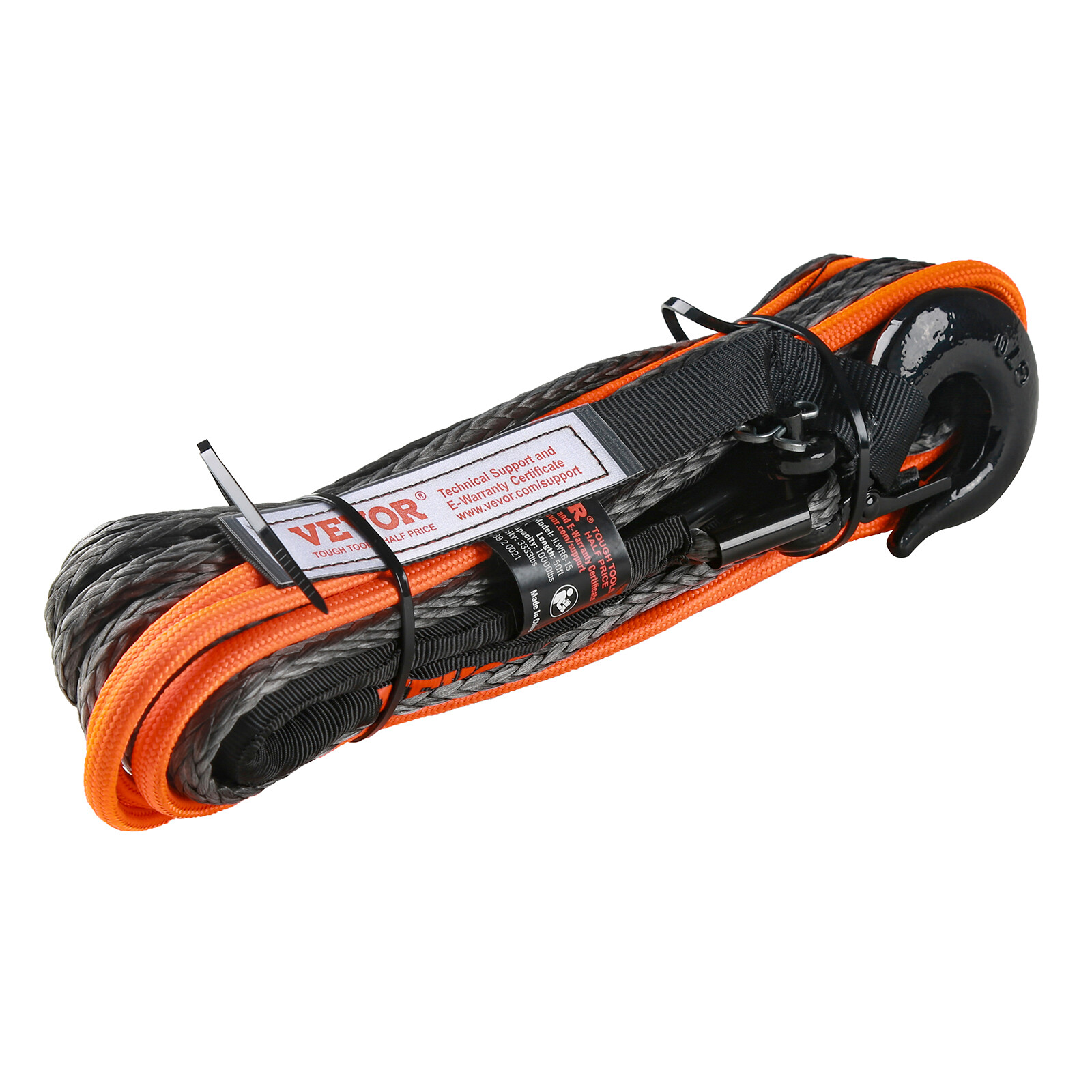 VEVOR Synthetic Winch Rope Winch Line Cable 1/4" x 50' 10000 lbs for ATV UTV