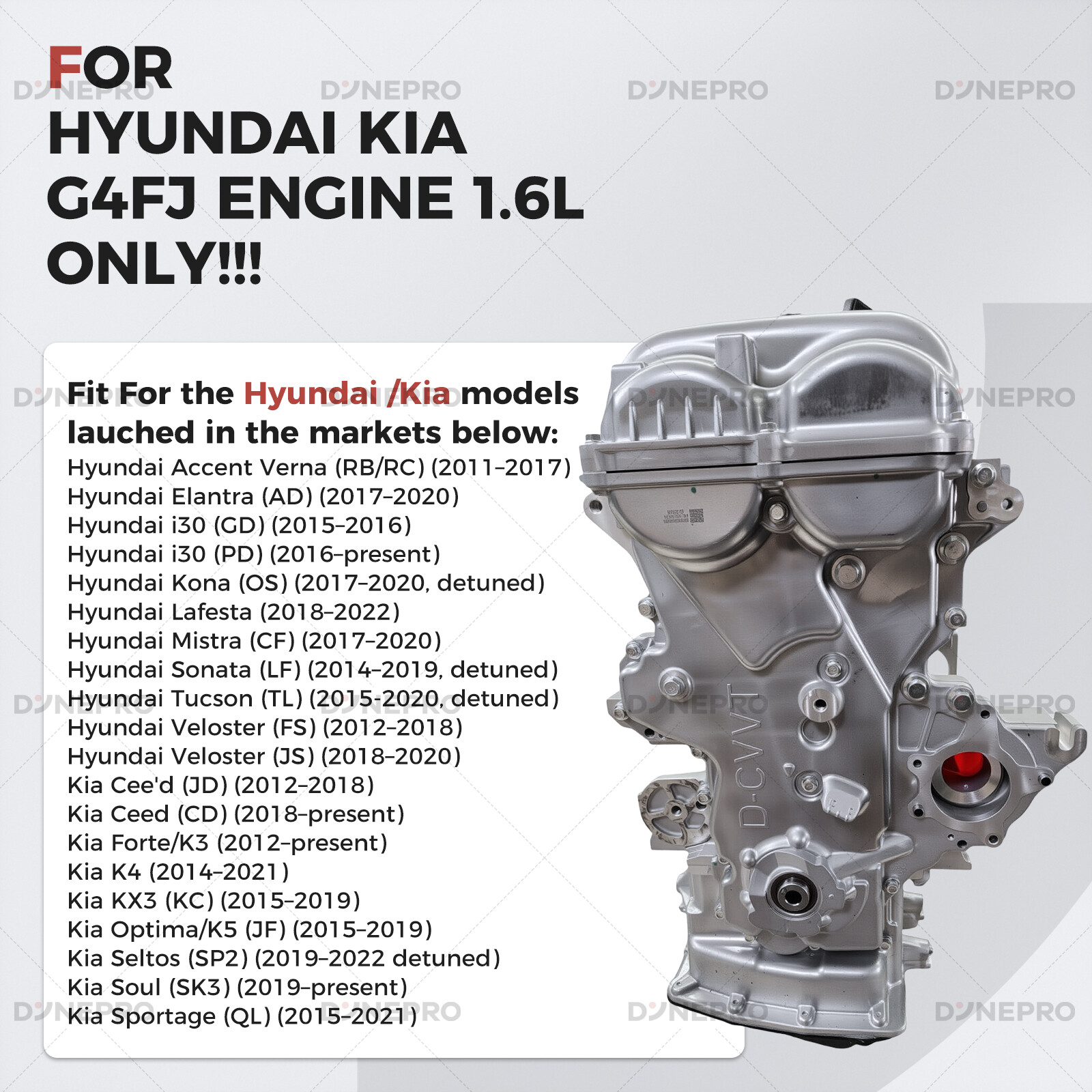 G4FJ 1.6T Engine Assembly For Hyundai Tucson Sonata Elantra Kia Optima Soul NEW