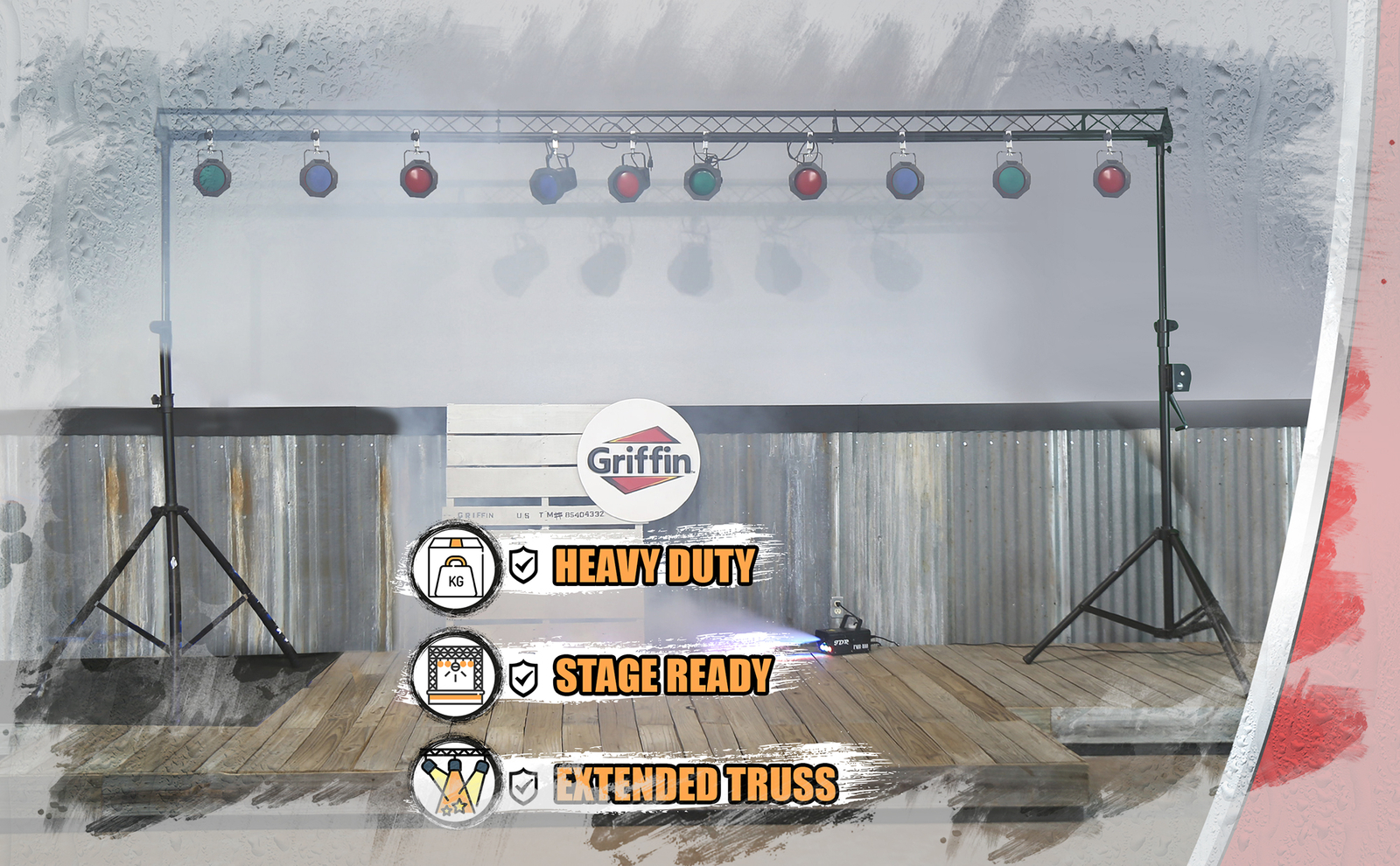 Crank Up Triangle Truss Light Stand - DJ Booth Lighting Trussing Stage Mount PA