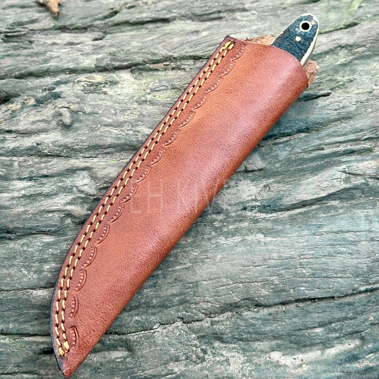 Handmade Genuine Cow Leather Sheath for 8-10 Inch Fixed Blade Hunting Knife