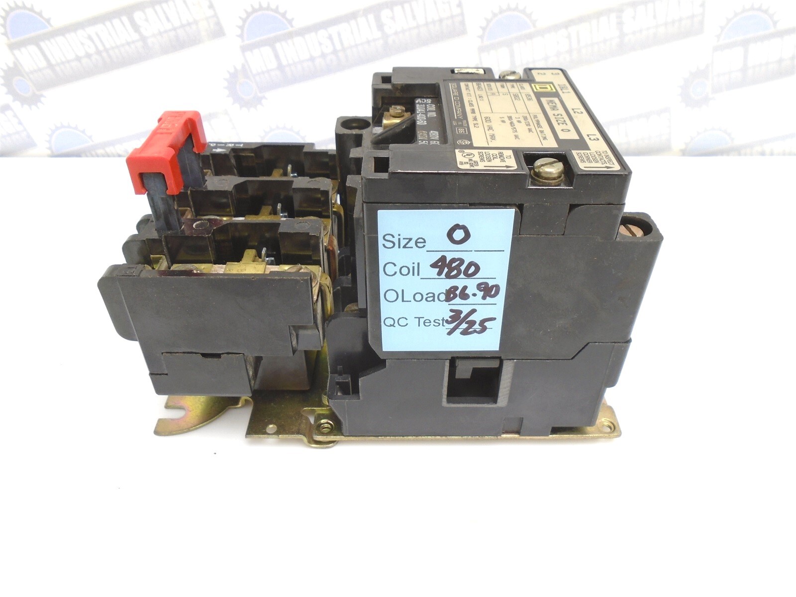 SQUARE-D - 8536-SBO2 SB02 - SZ 0 MOTOR STARTER 3HP/5HP Coil 480V 18A 600V TESTED