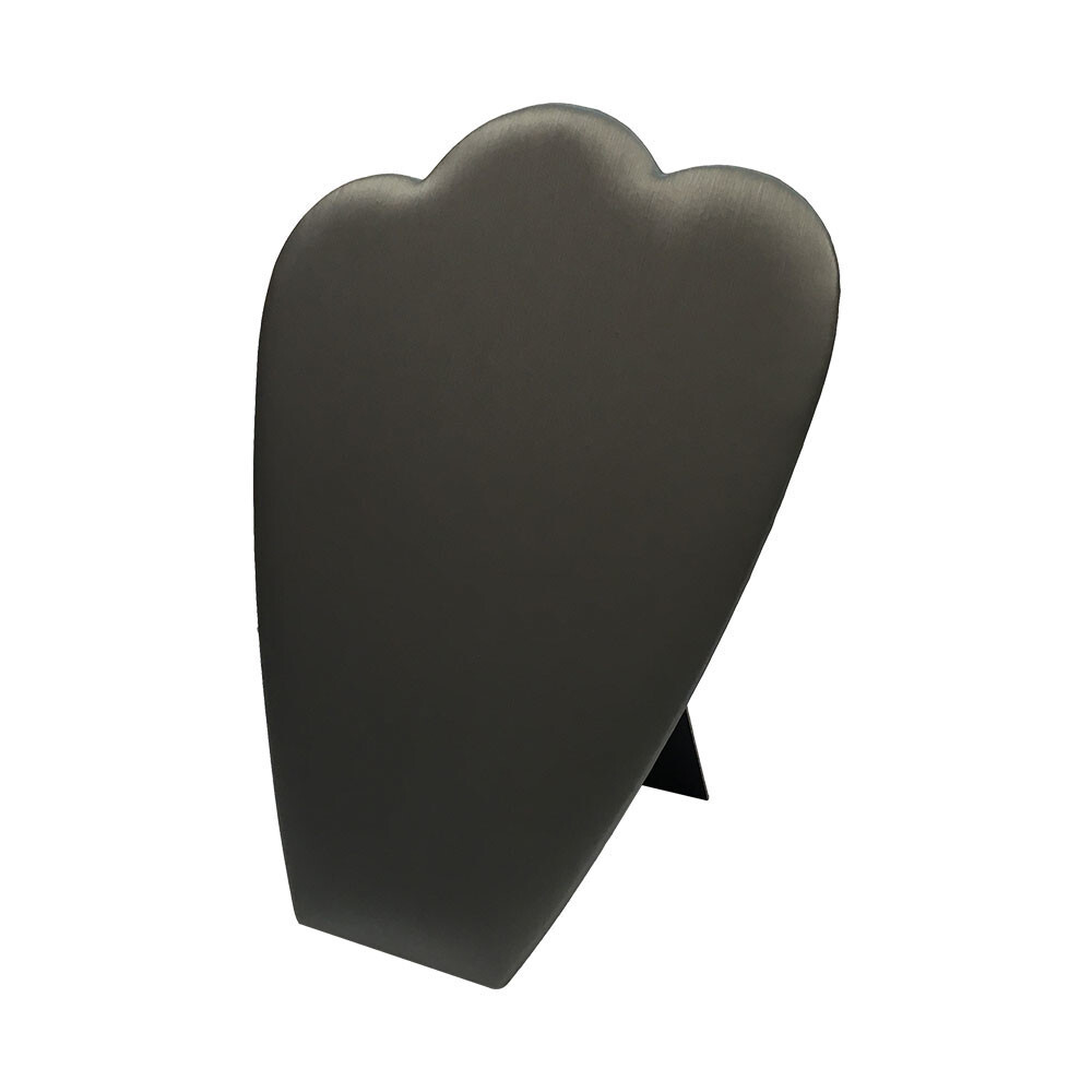 11" High Slate Gray Leatherette Necklace Pad with Easel Jewelry Display Fixture