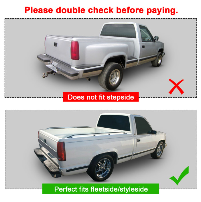 Rear Bumper Roll Pan w/ Light For 88-98 Chevy Silverado Sierra C/K1500 2500 3500