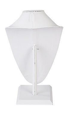 SSWBasics Tall White Faux Leather Necklace Display Stand - 18"H Necklace