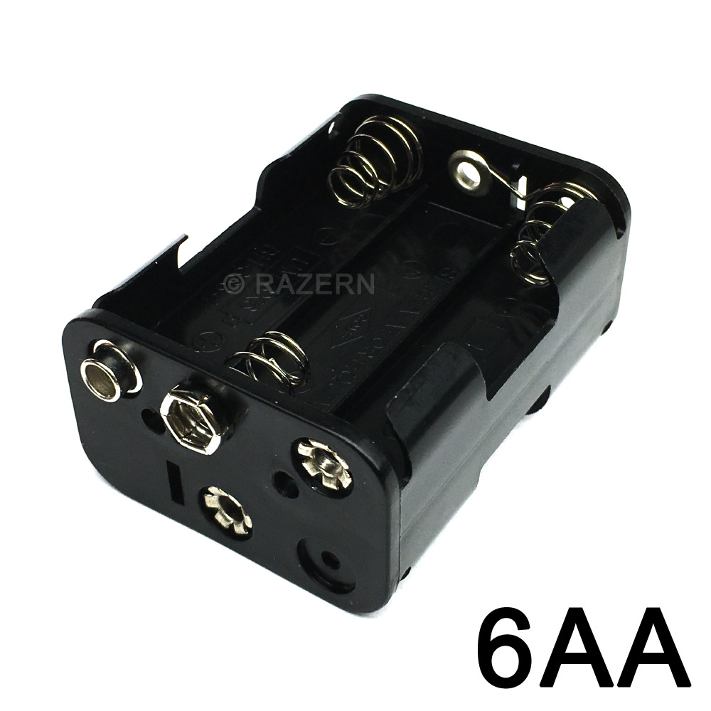 NEW Battery Holder for 6 x AA Cell (9V) with 9 Volt Snap Terminal *USA Seller*